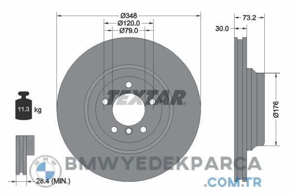 Bmw E92 Fren Diski Ön 330 / 335 348 mm TEXTAR